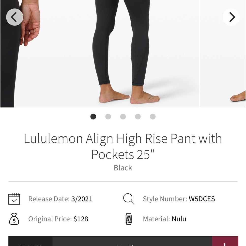 Lululemon Align HR with Pockets - 25”
